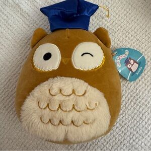 Ariella Brown Owl Plush with Blue Cap